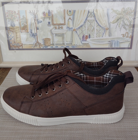 Muk Luks Other - Muk Luks Dark Brown Faux Leather Casual Shoes. Size 11. Excellent Condition.